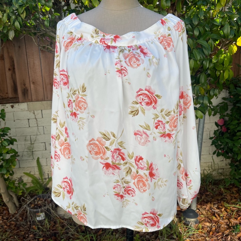L’Academie The Off Shoulder Top Pink Floral